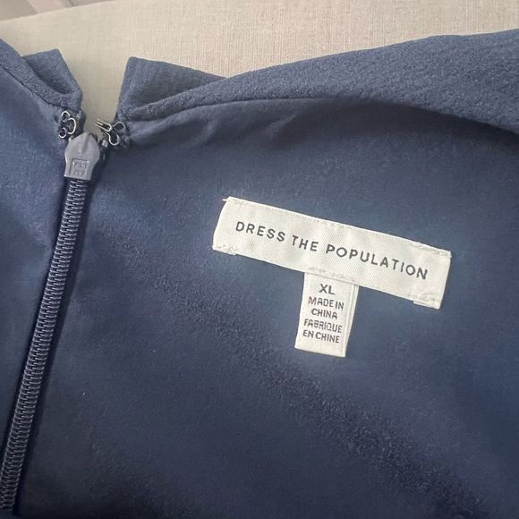 Dress the population NWOT Alondra Blouson Sheath Dress in midnight blue - Picture 9 of 12